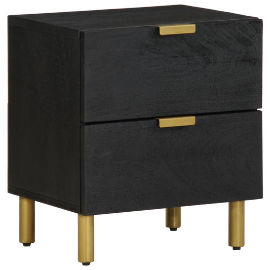 Bedside Cabinet Black 40x33x46 cm Solid Wood Mango