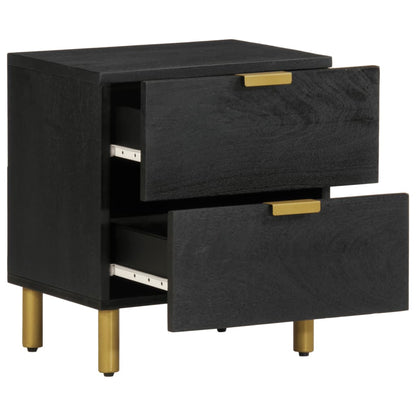 Bedside Cabinet Black 40x33x46 cm Solid Wood Mango