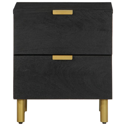 Bedside Cabinet Black 40x33x46 cm Solid Wood Mango