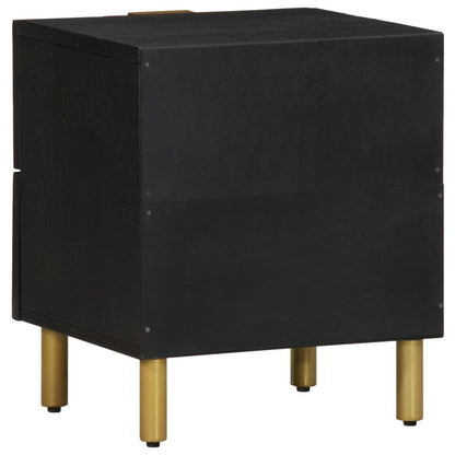 Bedside Cabinet Black 40x33x46 cm Solid Wood Mango