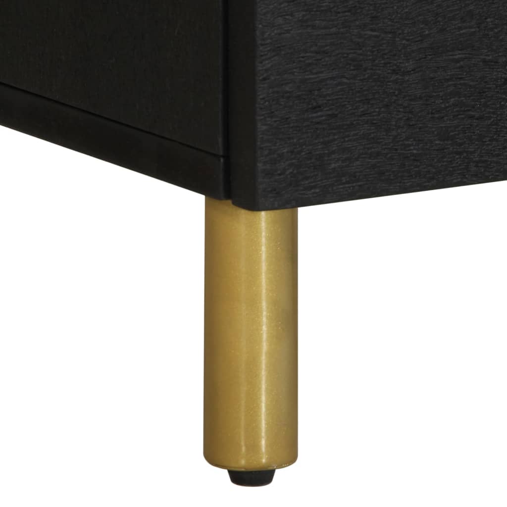 Bedside Cabinet Black 40x33x46 cm Solid Wood Mango