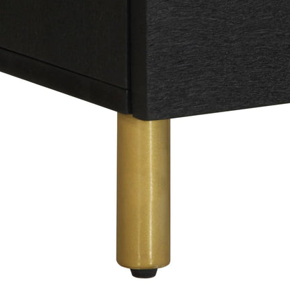 Bedside Cabinet Black 40x33x46 cm Solid Wood Mango