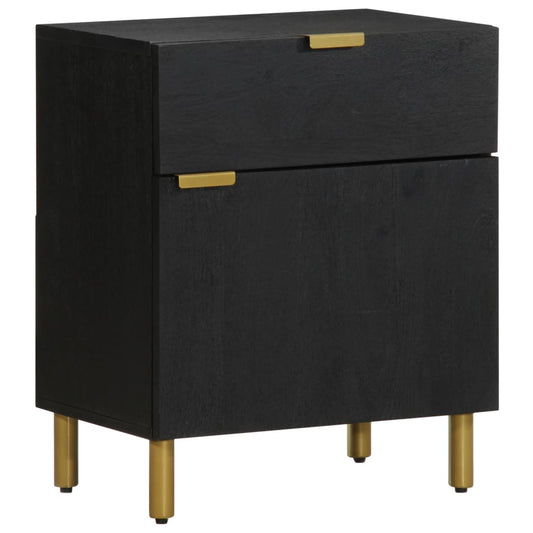 Bedside Cabinet Black 50x33x60 cm Engineered Wood