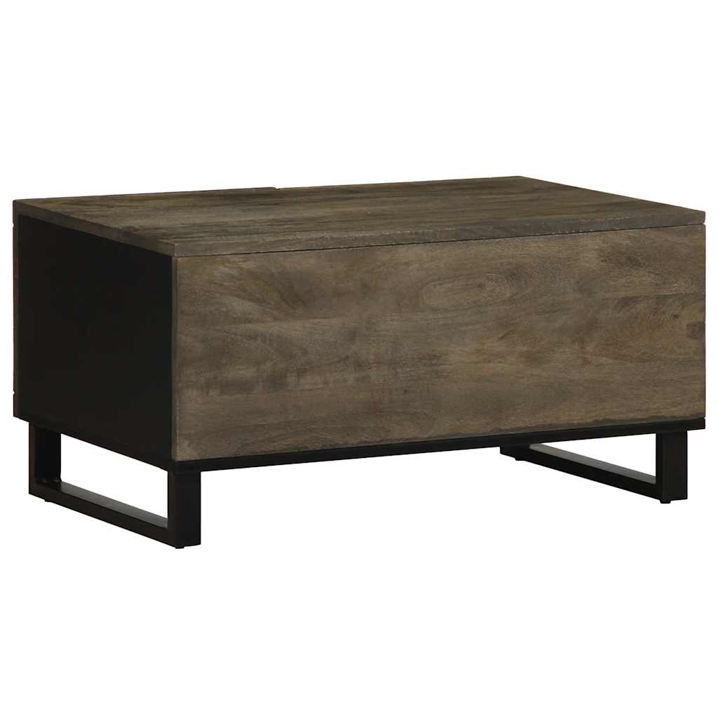 Coffee Table Black 80x50x40 cm Solid Wood Mango