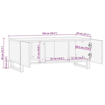 Coffee Table Black 100x54x40 cm Solid Wood Mango