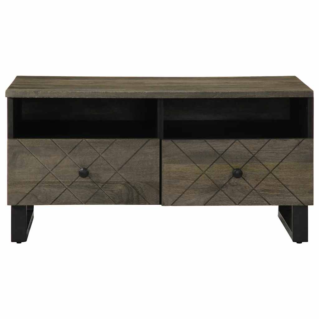 Coffee Table Black 80x54x40 cm Solid Wood Mango