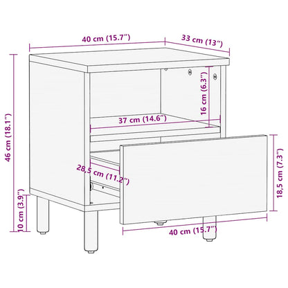 Bedside Cabinet Brown 40x33x46 cm Solid Wood Mango