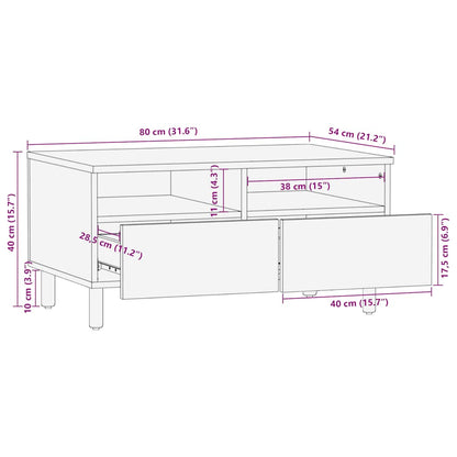 Coffee Table Brown 80x54x40 cm Solid Wood Mango