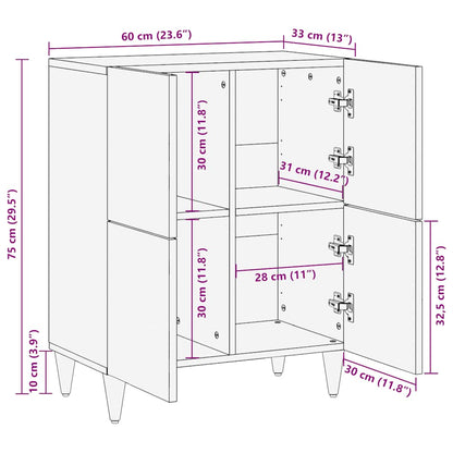 Sideboard 60x33x75 cm Solid Wood Mango