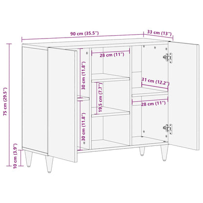 Sideboard 90x33x75 cm Solid Wood Mango