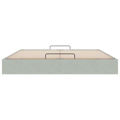 Ottoman Bed Frame No Mattress Light Grey Super King Velvet