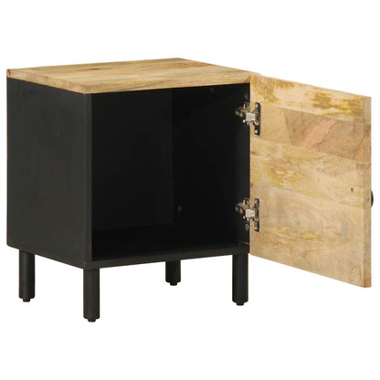 Bed Cabinets 2 pcs Black 40x33.5x46 cm Solid Rough Wood Mango