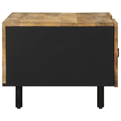 Coffee Table Black 100x54x40 cm Solid Rough Wood Mango