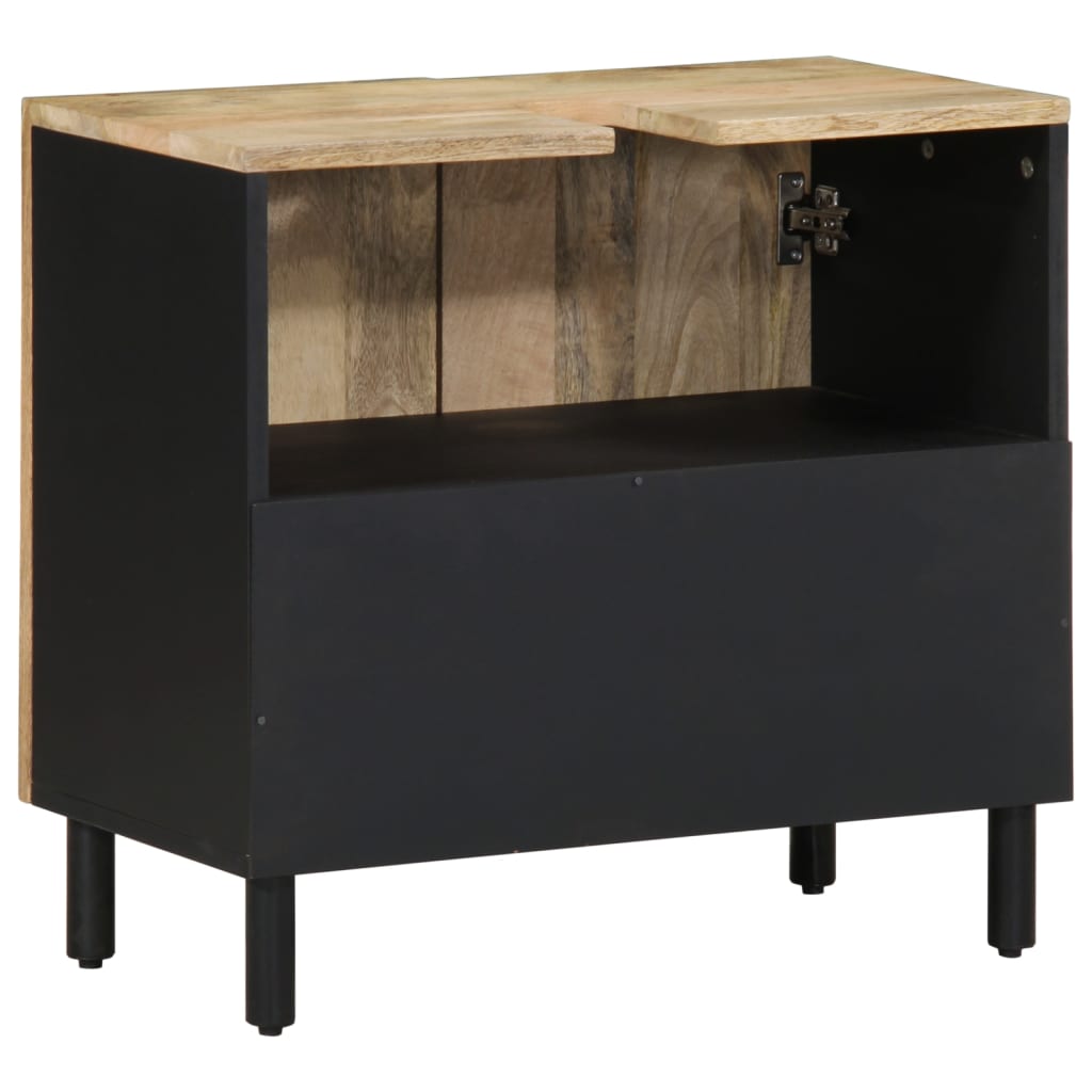 Bathroom Sink Cabinet Black 62x33x58 cm Solid Wood Mango