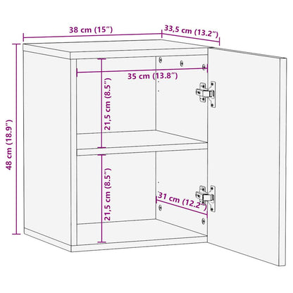 Bathroom Hanging Cabinet Black 38x33.5x48 cm Solid Wood Mango