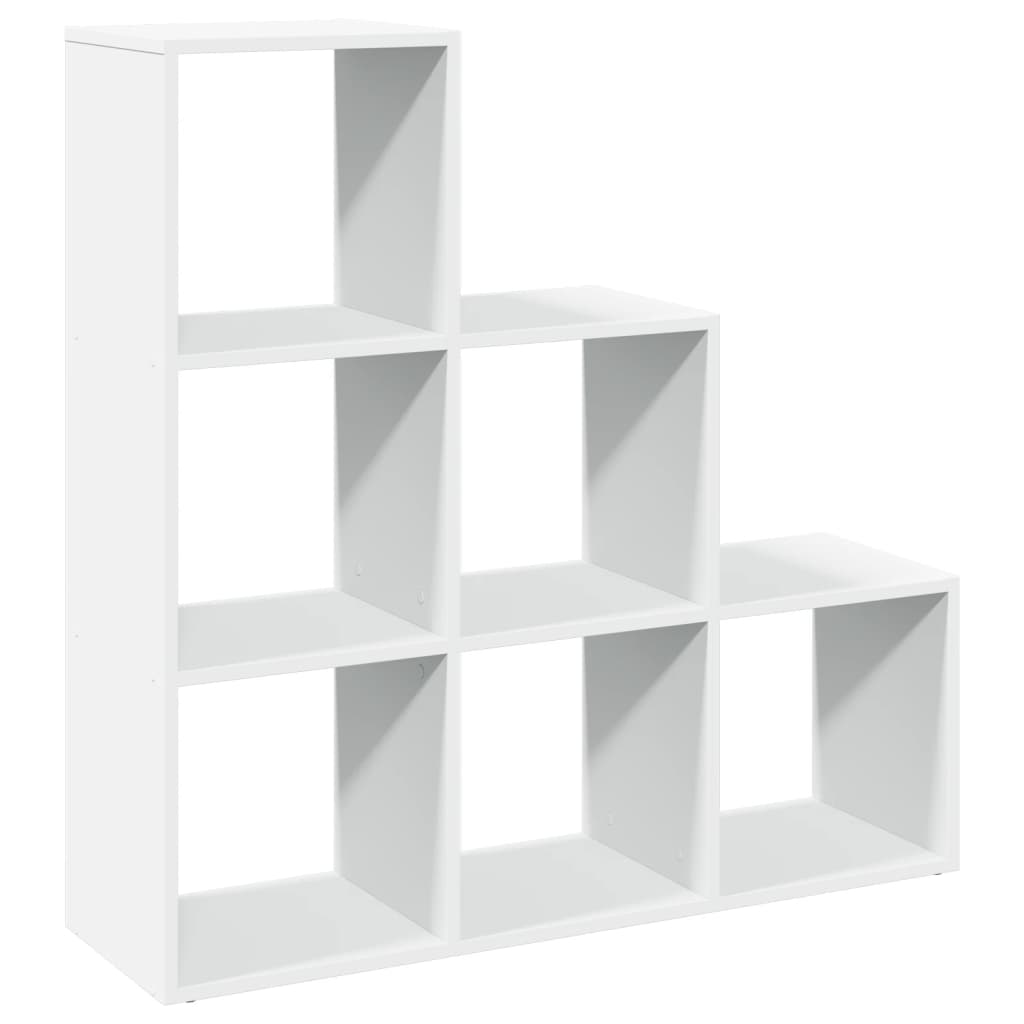 Room Divider Bookcase 3-Tier White 99x29x99 cm Engineered Wood