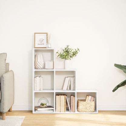 Room Divider Bookcase 3-Tier White 99x29x99 cm Engineered Wood