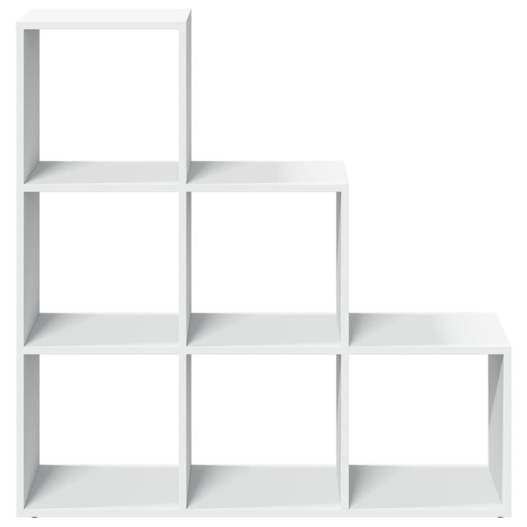 Room Divider Bookcase 3-Tier White 99x29x99 cm Engineered Wood