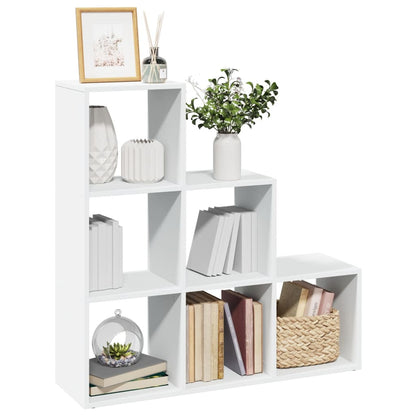 Room Divider Bookcase 3-Tier White 99x29x99 cm Engineered Wood