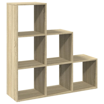 Room Divider Bookcase 3-Tier Sonoma Oak 99x29x99 cm Engineered Wood