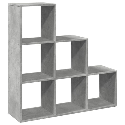 Room Divider Bookcase 3-Tier Concrete Grey 99x29x99 cm Engineered Wood