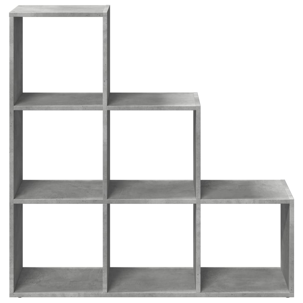 Room Divider Bookcase 3-Tier Concrete Grey 99x29x99 cm Engineered Wood