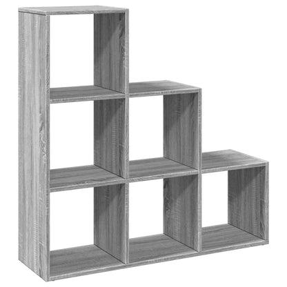 Room Divider Bookcase 3-Tier Grey Sonoma 99x29x99 cm Engineered Wood