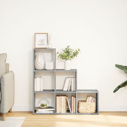 Room Divider Bookcase 3-Tier Grey Sonoma 99x29x99 cm Engineered Wood