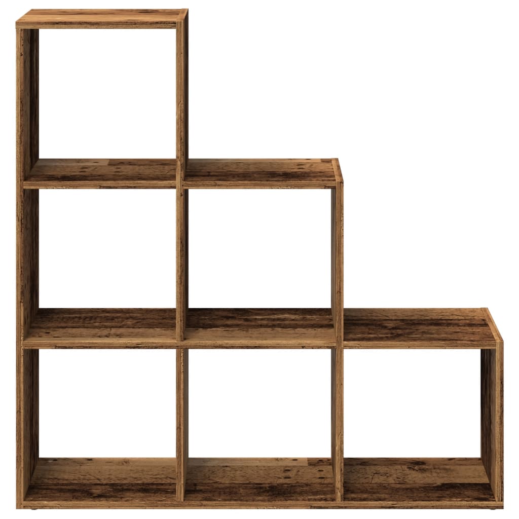 Room Divider Bookcase 3-Tier Old Wood 99x29x99 cm Engineered Wood