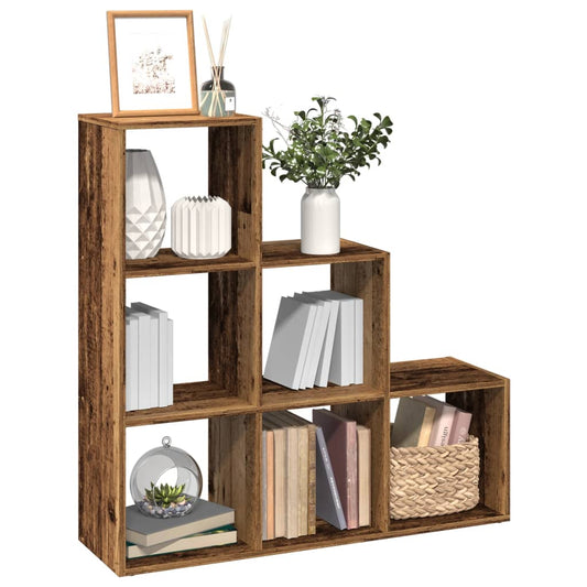 Room Divider Bookcase 3-Tier Old Wood 99x29x99 cm Engineered Wood