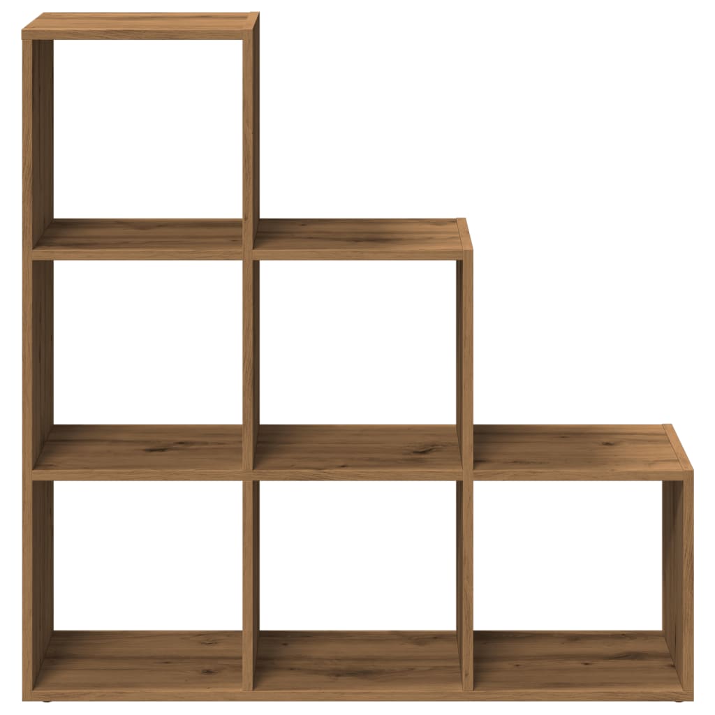 Room Divider Bookcase 3-Tier Artisan Oak 99x29x99 cm Engineered Wood