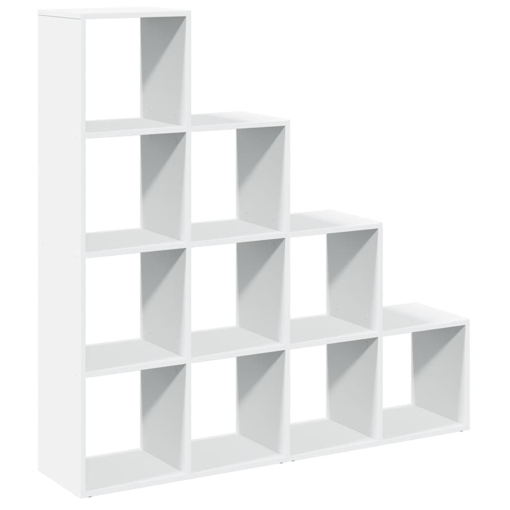 Room Divider Bookcase 4-Tier White 131.5x29x131.5 cm Engineered Wood