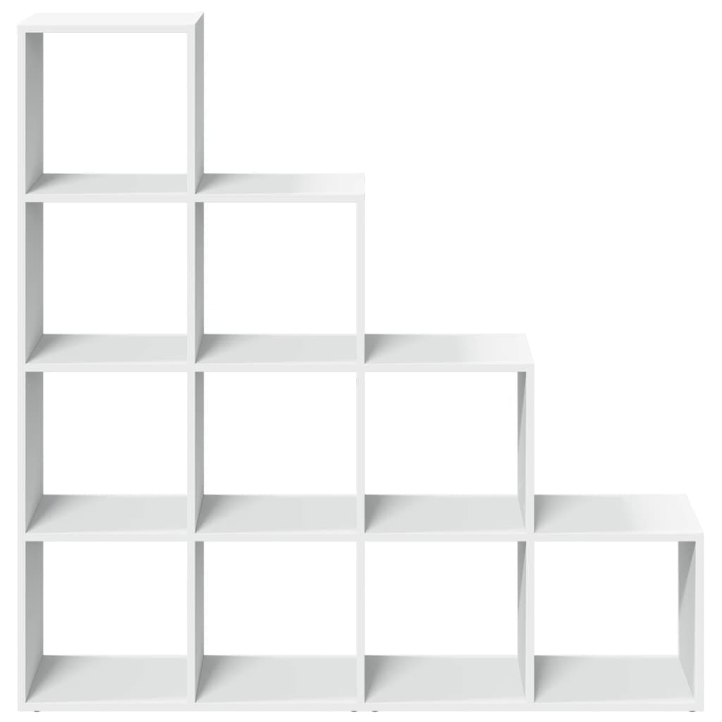 Room Divider Bookcase 4-Tier White 131.5x29x131.5 cm Engineered Wood