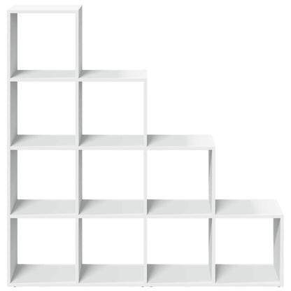 Room Divider Bookcase 4-Tier White 131.5x29x131.5 cm Engineered Wood