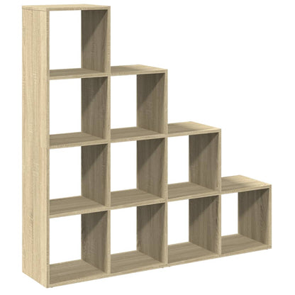 Room Divider Bookcase 4-Tier Sonoma Oak 131.5x29x131.5 cm Engineered Wood