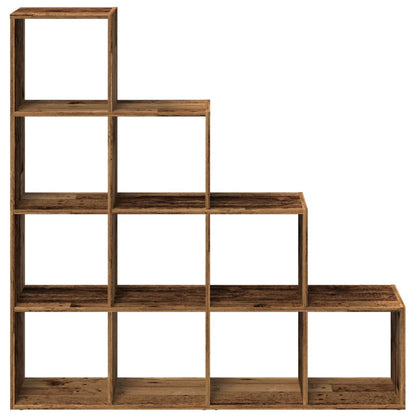 Room Divider Bookcase 4-Tier Old Wood 131.5x29x131.5 cm Engineered Wood