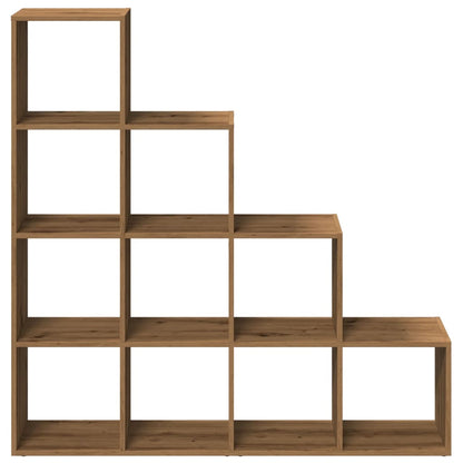 Room Divider Bookcase 4-Tier Artisan Oak 131.5x29x131.5 cm Engineered Wood