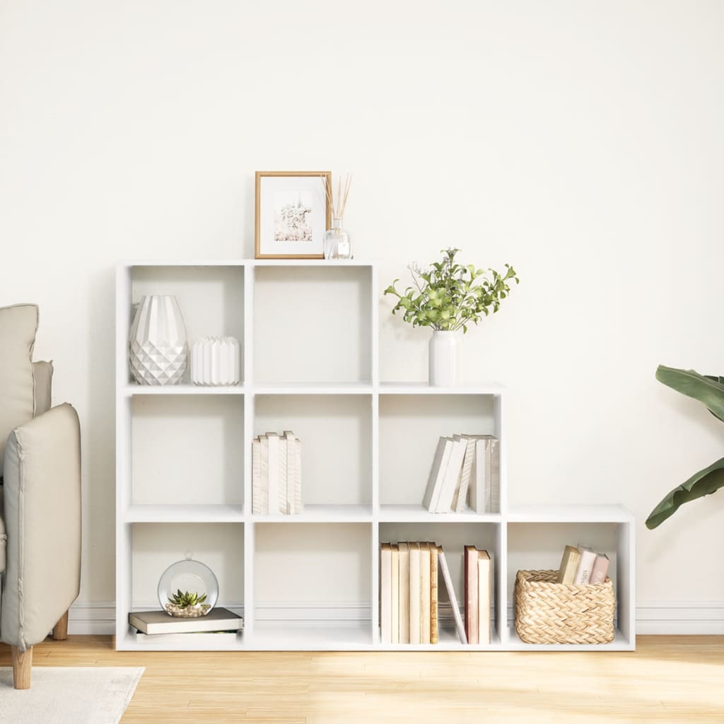 Room Divider Bookcase 3-Tier White 137.5x29x103.5 cm Engineered Wood