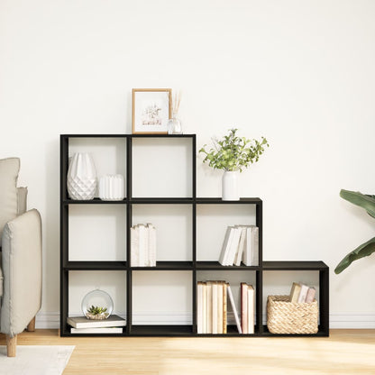 Room Divider Bookcase 3-Tier Black 137.5x29x103.5 cm Engineered Wood