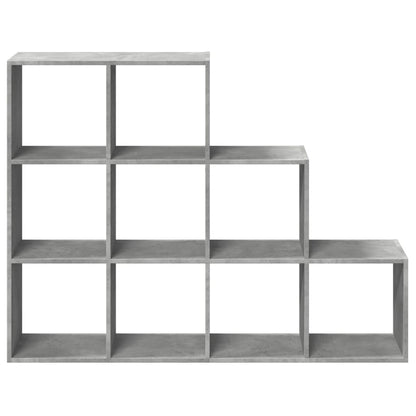 Room Divider Bookcase 3-Tier Concrete Grey 137.5x29x103.5 cm Engineered Wood