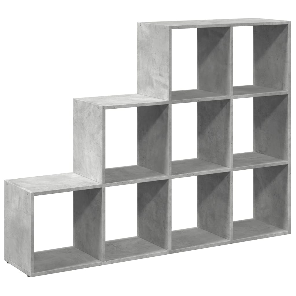 Room Divider Bookcase 3-Tier Concrete Grey 137.5x29x103.5 cm Engineered Wood