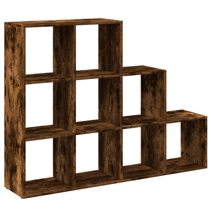 Room Divider Bookcase 3-Tier Smoked Oak 137.5x29x103.5 cm Engineered Wood