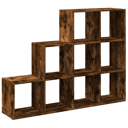 Room Divider Bookcase 3-Tier Smoked Oak 137.5x29x103.5 cm Engineered Wood