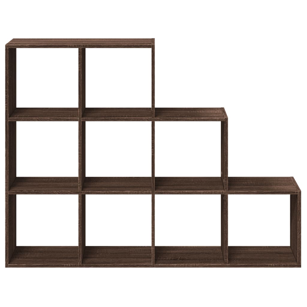 Room Divider Bookcase 3-Tier Brown Oak 137.5x29x103.5 cm Engineered Wood