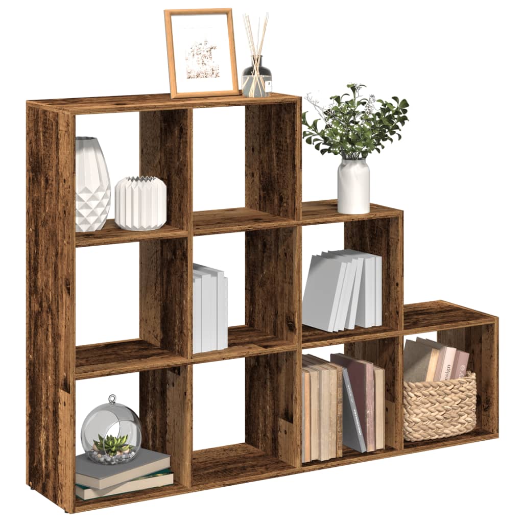 Room Divider Bookcase 3-Tier Old Wood 137.5x29x103.5 cm Engineered Wood