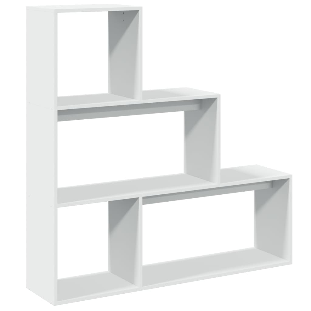 Room Divider Bookcase 3-Tier White 123x29x123 cm Engineered Wood