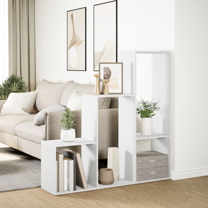 Room Divider Bookcase 3-Tier White 123x29x123 cm Engineered Wood