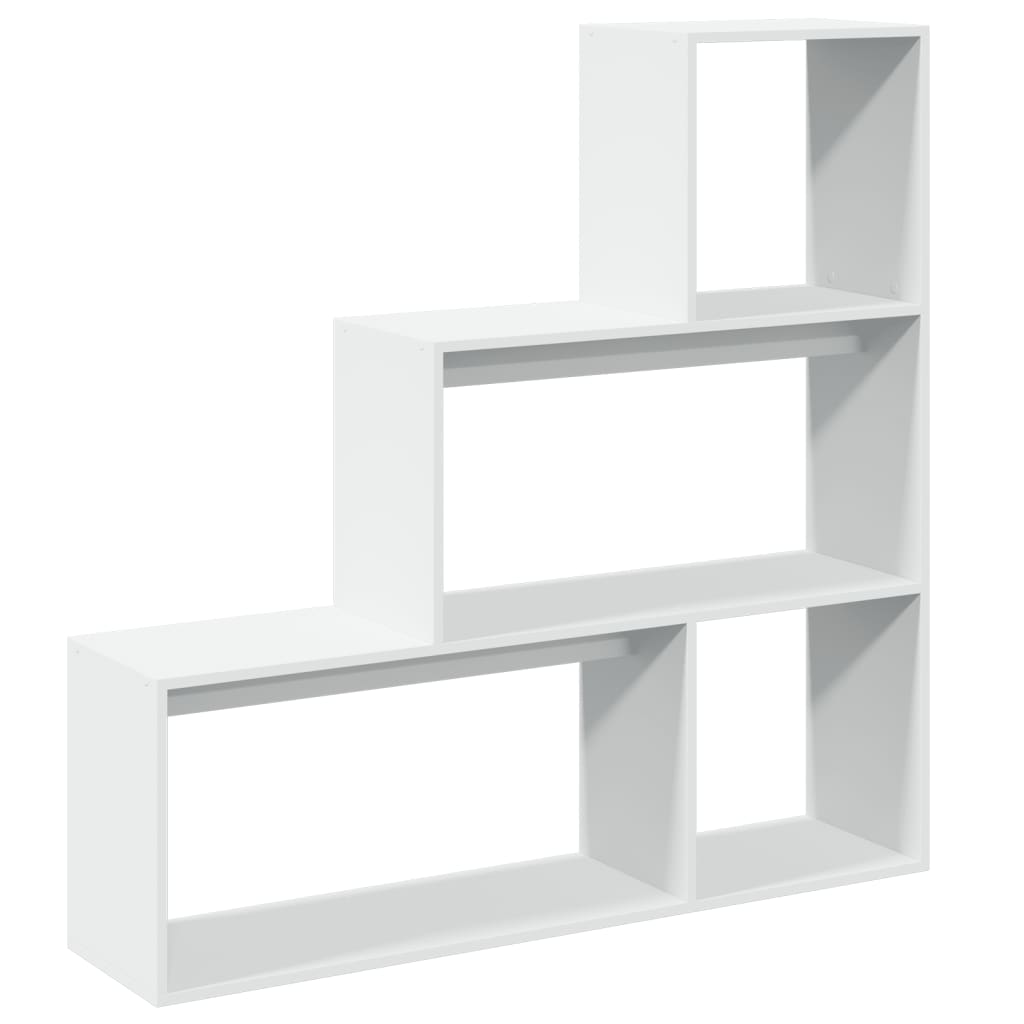 Room Divider Bookcase 3-Tier White 123x29x123 cm Engineered Wood