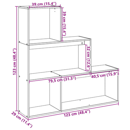 Room Divider Bookcase 3-Tier White 123x29x123 cm Engineered Wood