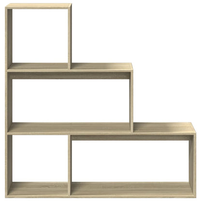 Room Divider Bookcase 3-Tier Sonoma Oak 123x29x123 cm Engineered Wood